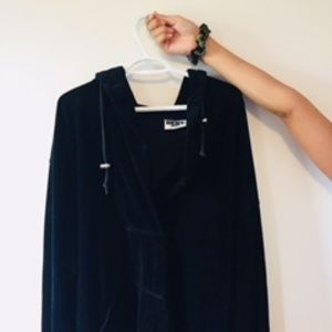 Black Velour Oversized Hoodie~DKNY
